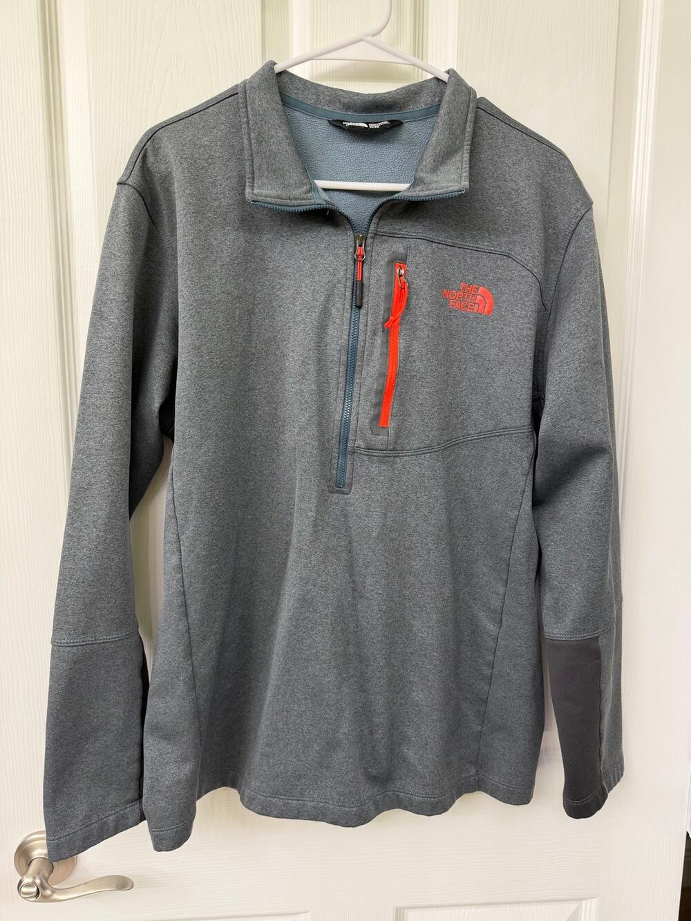 The North Face XL Menβs Grey & Orange Accents Pullover Jacket Fleece lined